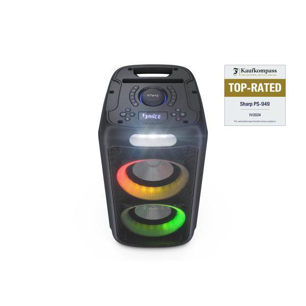 SHARP PS-949 BT Boombox USB/AUX Lichtshow schwarz-3