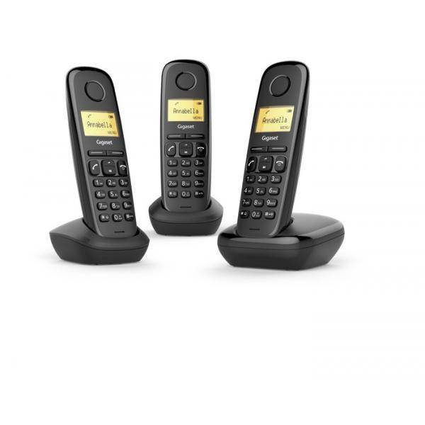 CORDLESS GIGASET A170 TRIO DECT + 2 AGGIUNTIVI BLACK L36852-H2802-K111-0