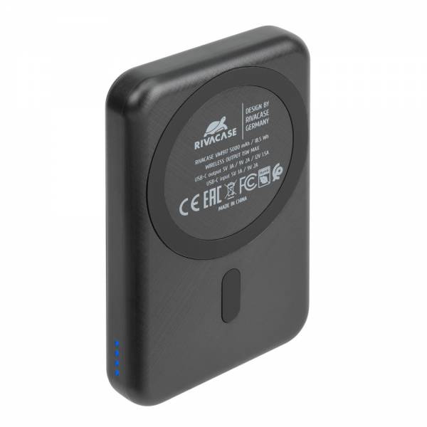 Rivacase VA4917 Caricabatterie Wireless Qi 15W con Batteria Esterna con Funzione di Ricarica Rapida Qc-Pd 5000 Mah-1