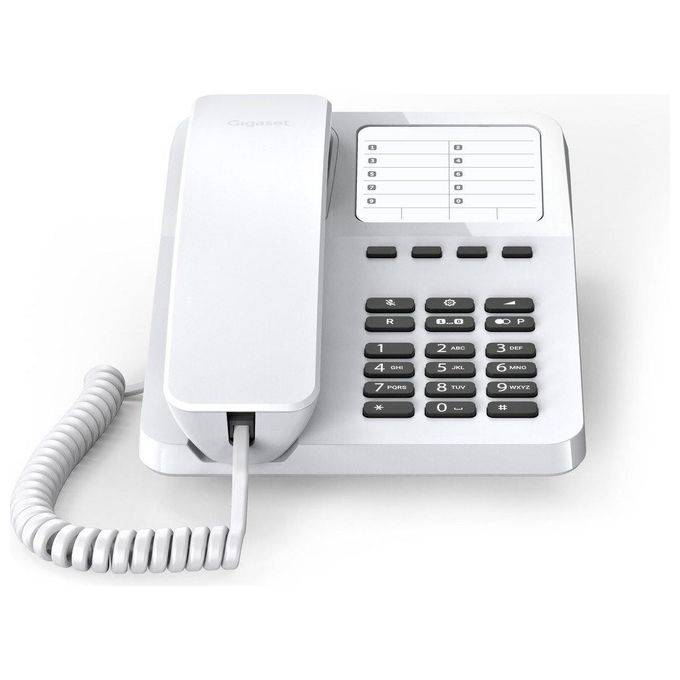 Gigaset DESK 400 telefono da tavolo e da parete con quattro tasti di chiamata rapida Bianco-0