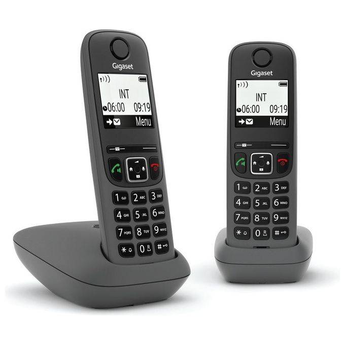 Gigaset AS490 Duo Coppia Cordless Display 2'' Vivavoce Rubrica Nero-0