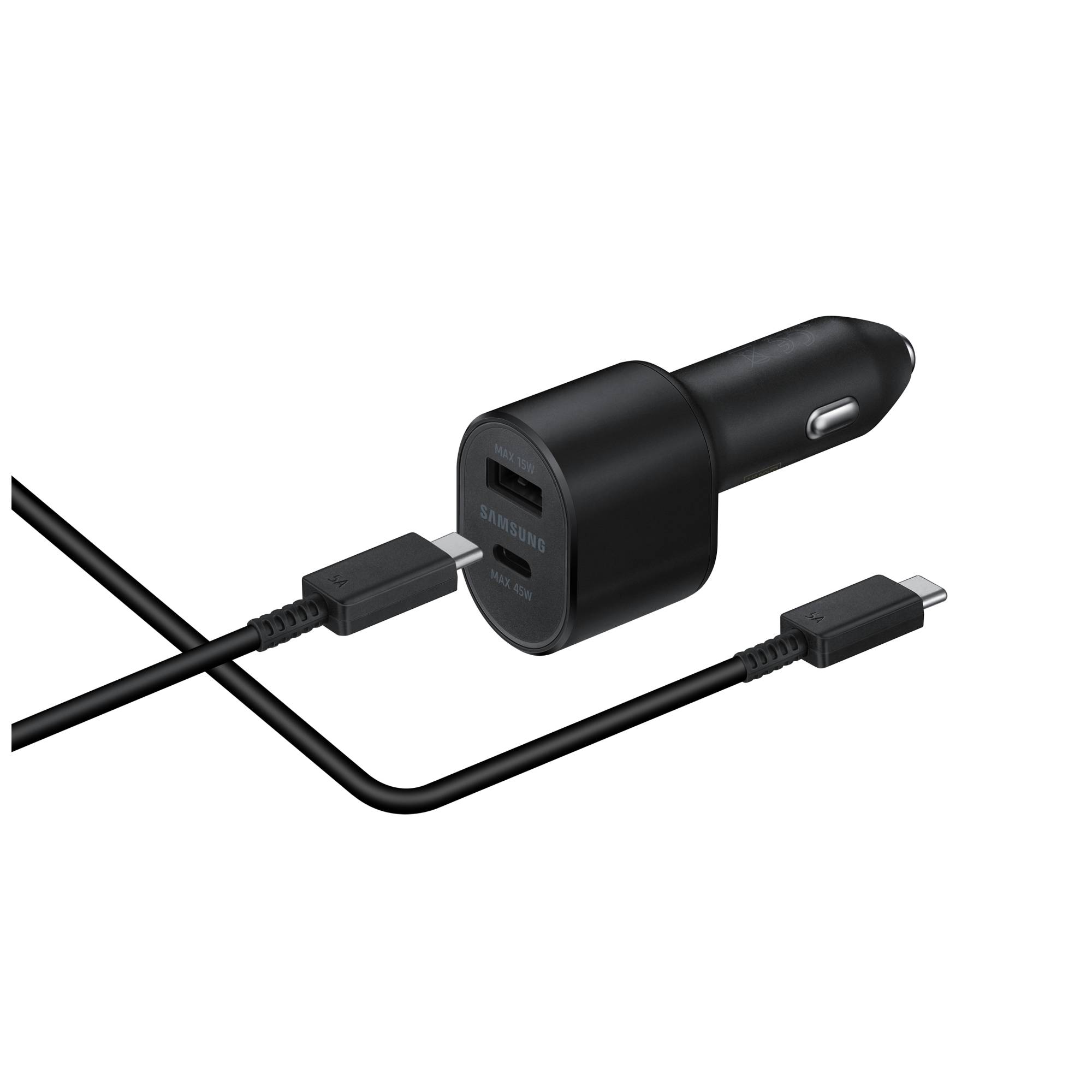 SAMSUNG CARICATORE AUTO 45W+15W EP-L5300 USB-C +USB-A BLACK-3