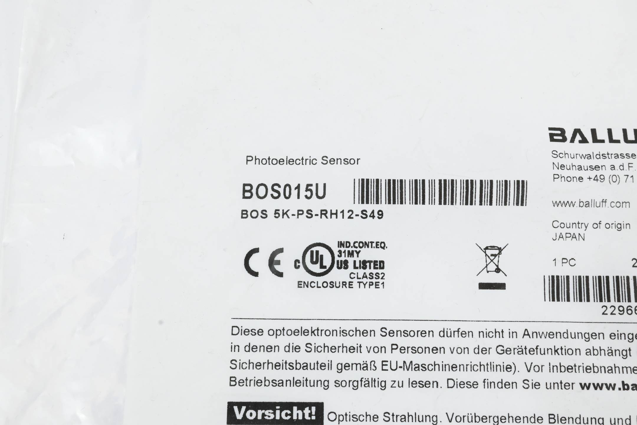 BALLUFF - BOS015U ( BOS 5K-PS-RH12-S49 )-2