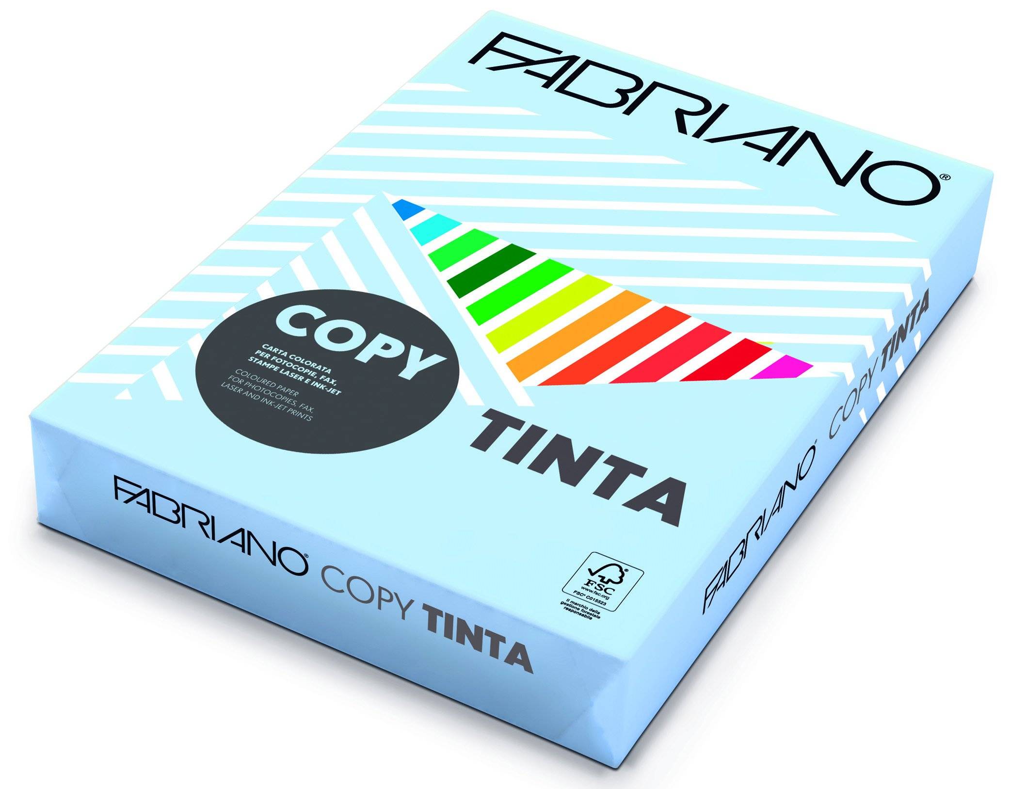 Carta Copy Tinta - A4 - 80 gr - colore tenue celeste chiaro - Fabriano - conf. 500 fogli-0