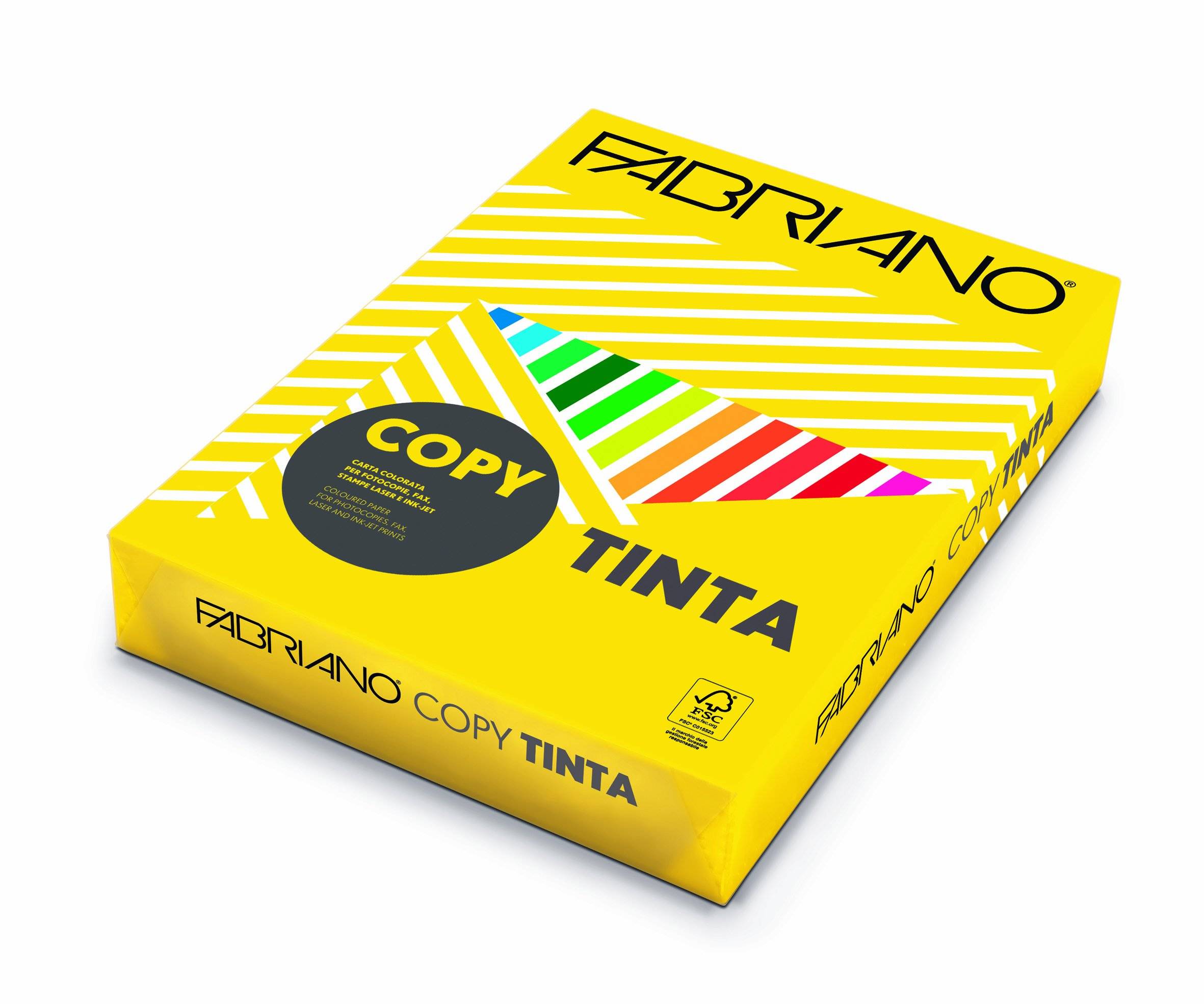 Carta Copy Tinta - A3 - 160 gr - colori forti giallo - Fabriano - conf. 125 fogli-0