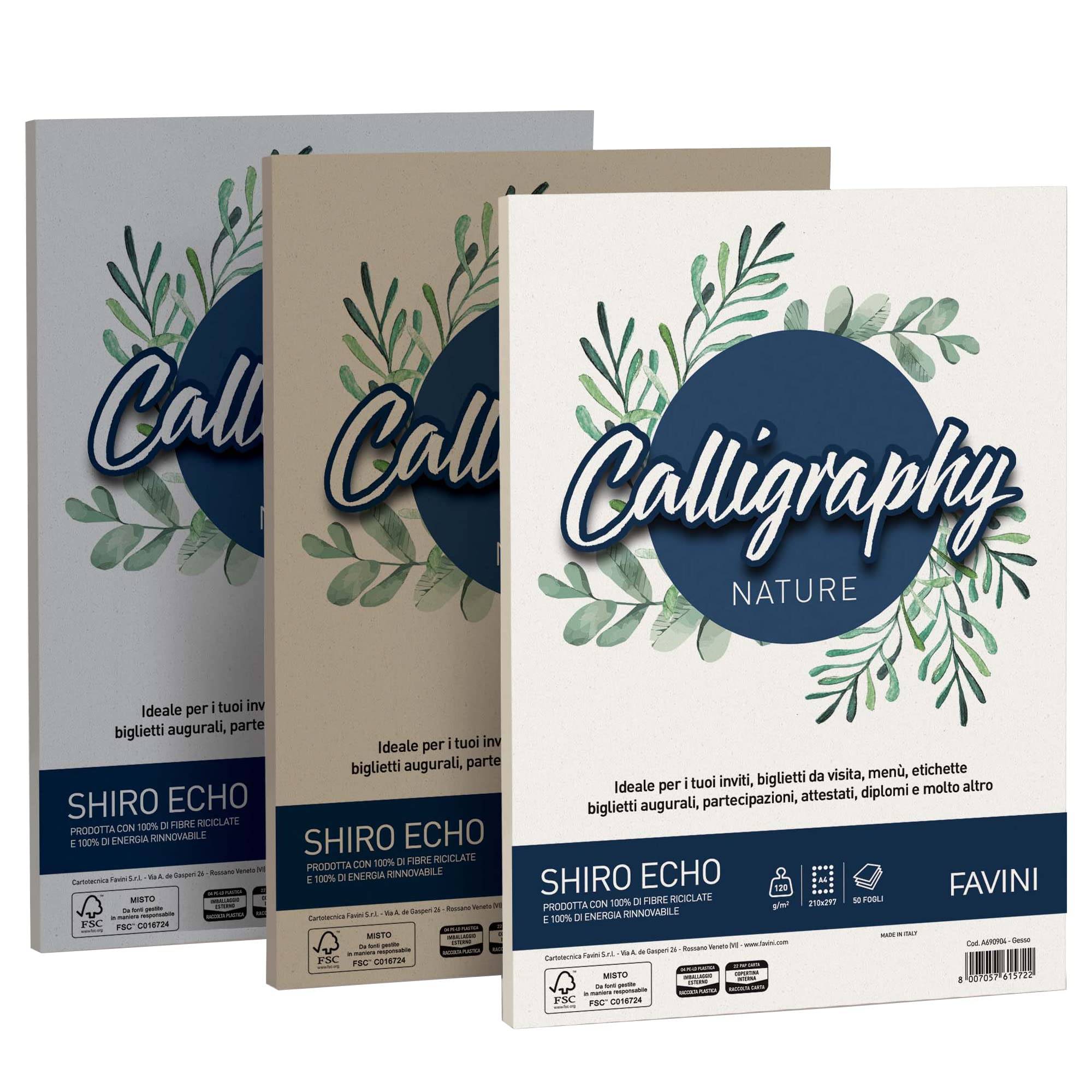 Carta Calligraphy Nature Shiro Eco - A4 - 120 gr - legno - Favini - conf. 50 fogli-0