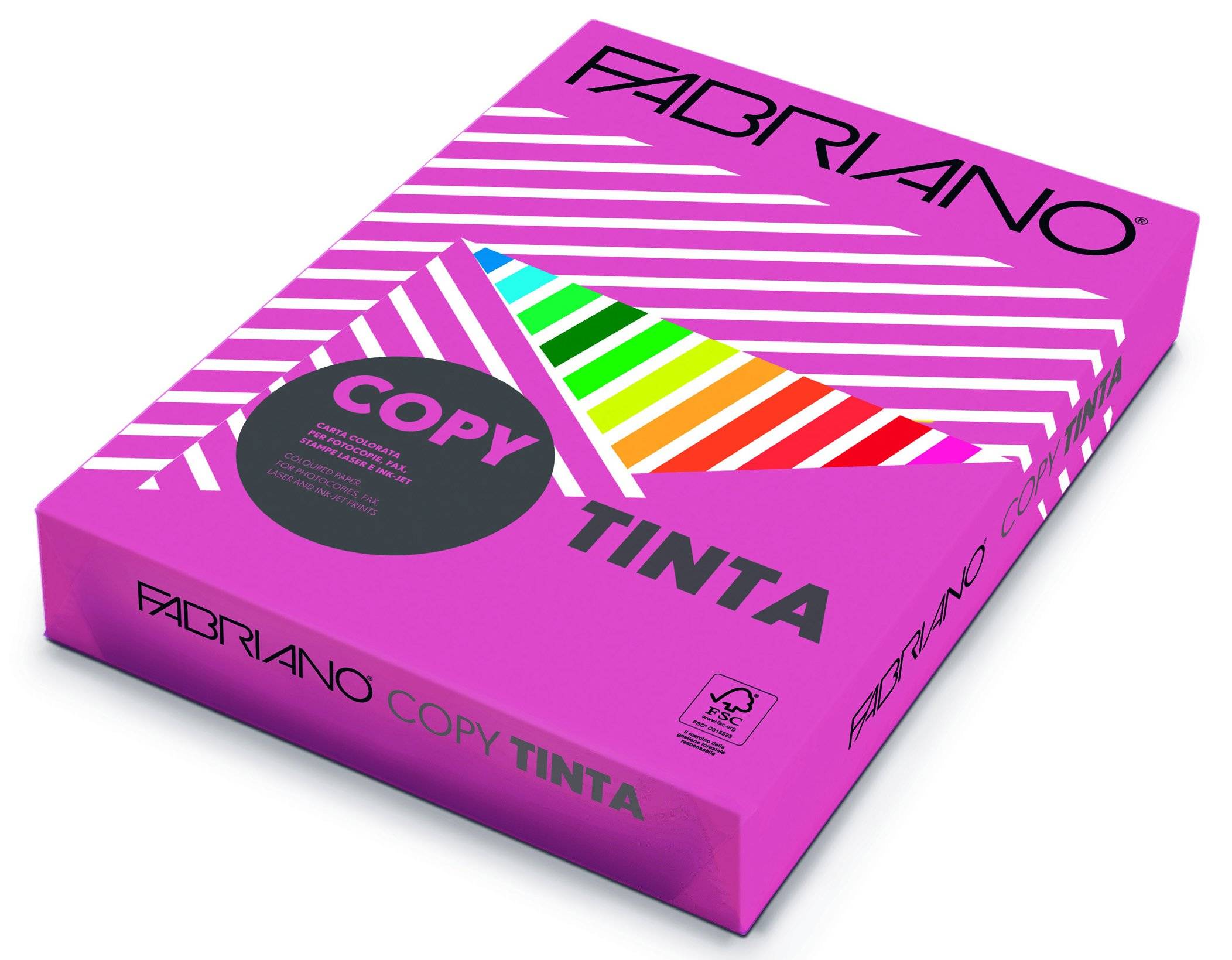 Carta Copy Tinta - A4 - 80 gr - colori forti fuxia - Fabriano - conf. 500 fogli-0