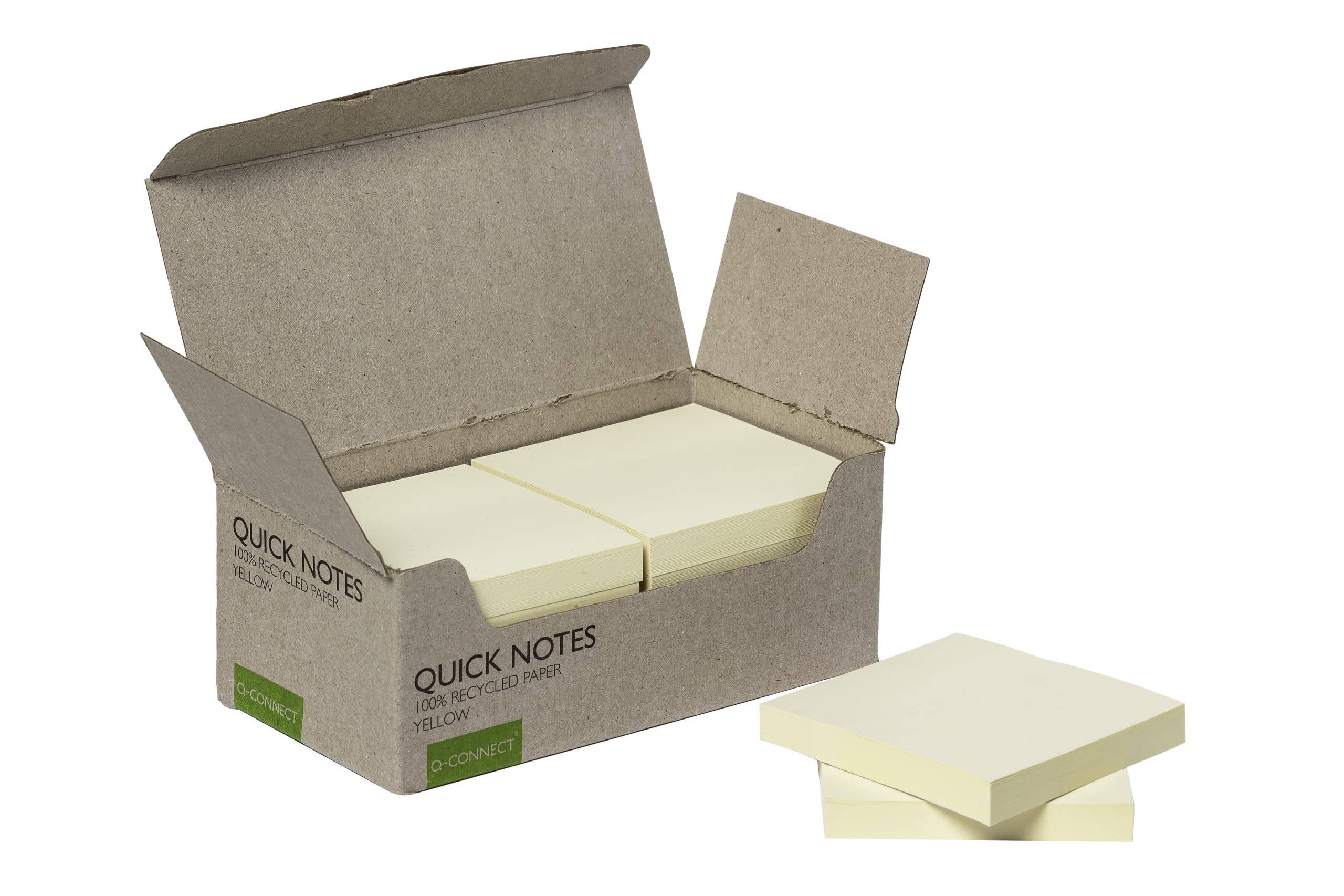 Foglietti riposizionabili riciclati Q-Connect gialli conf. 12 blocchetti da 100 fogli 76x76 mm - KF17321-0