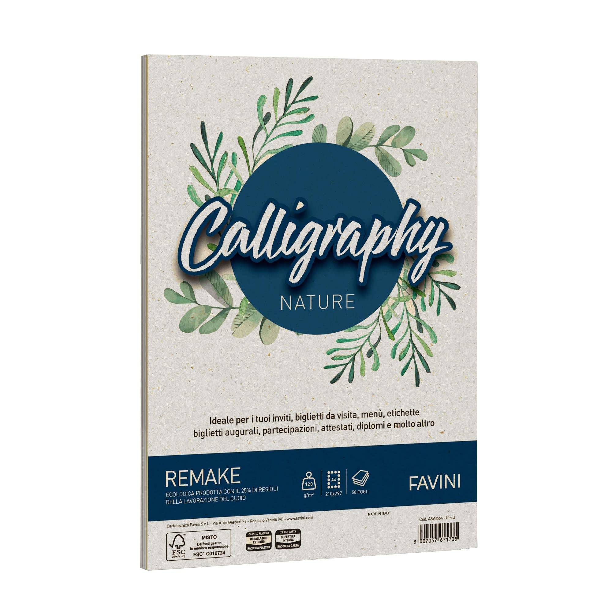 Carta Calligraphy Nature Remake - A4 - 120 gr - scoglio - Favini - conf. 50 fogli-0