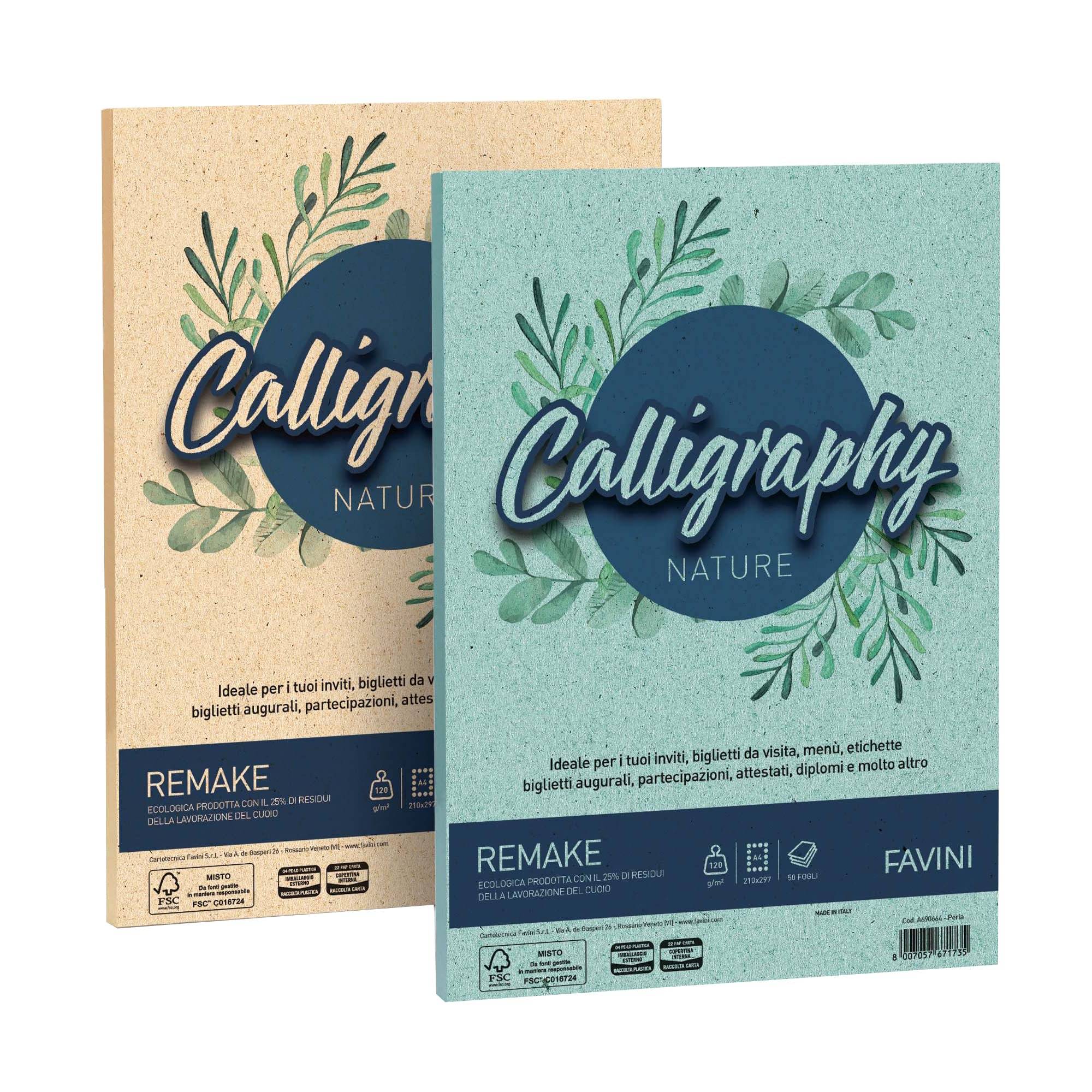 Carta Calligraphy Nature Remake - A4 - 250 gr - spiaggia - Favini - conf. 50 fogli-0