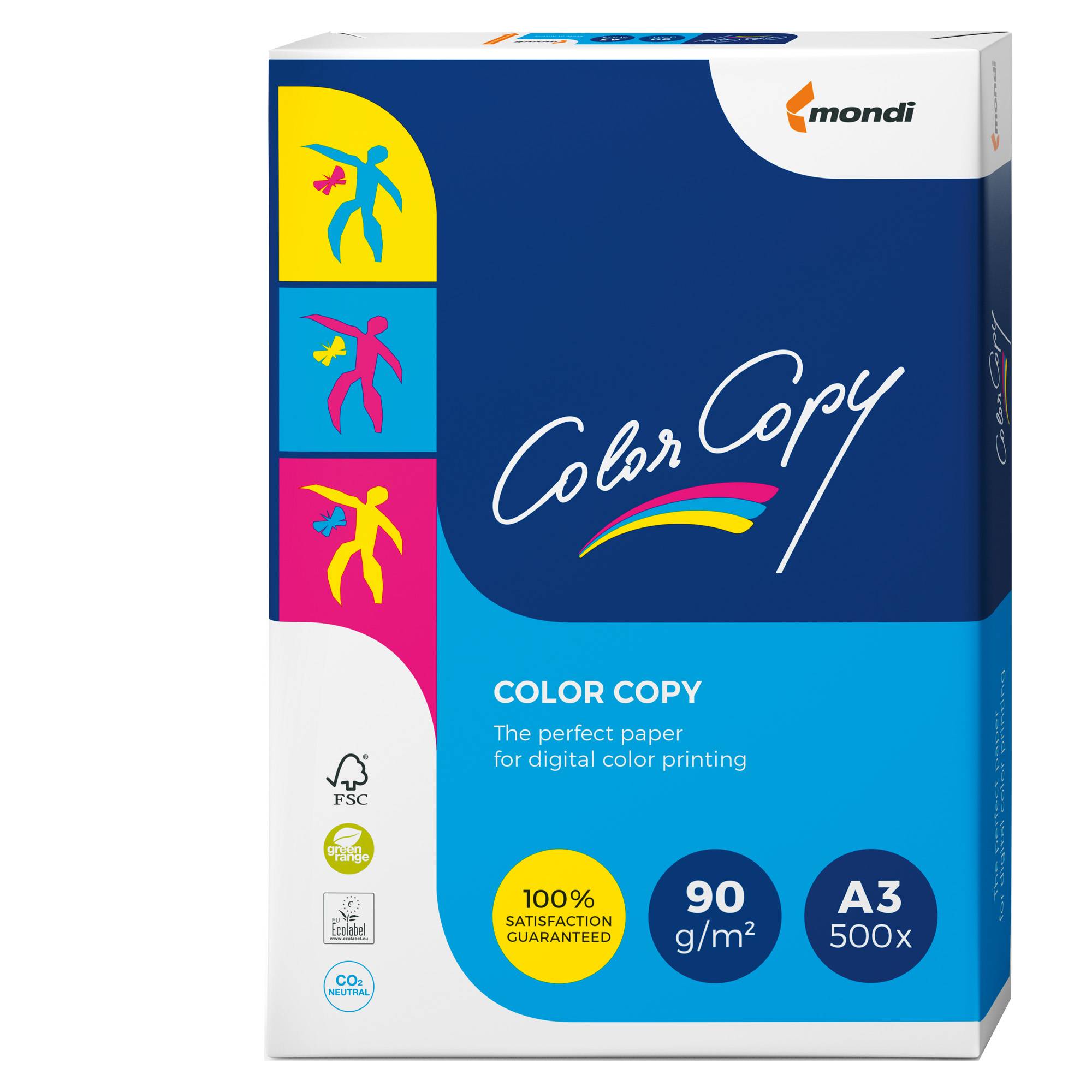 Carta Color Copy - A3 - 90 gr - bianco - Mondi - conf. 500 fogli-0