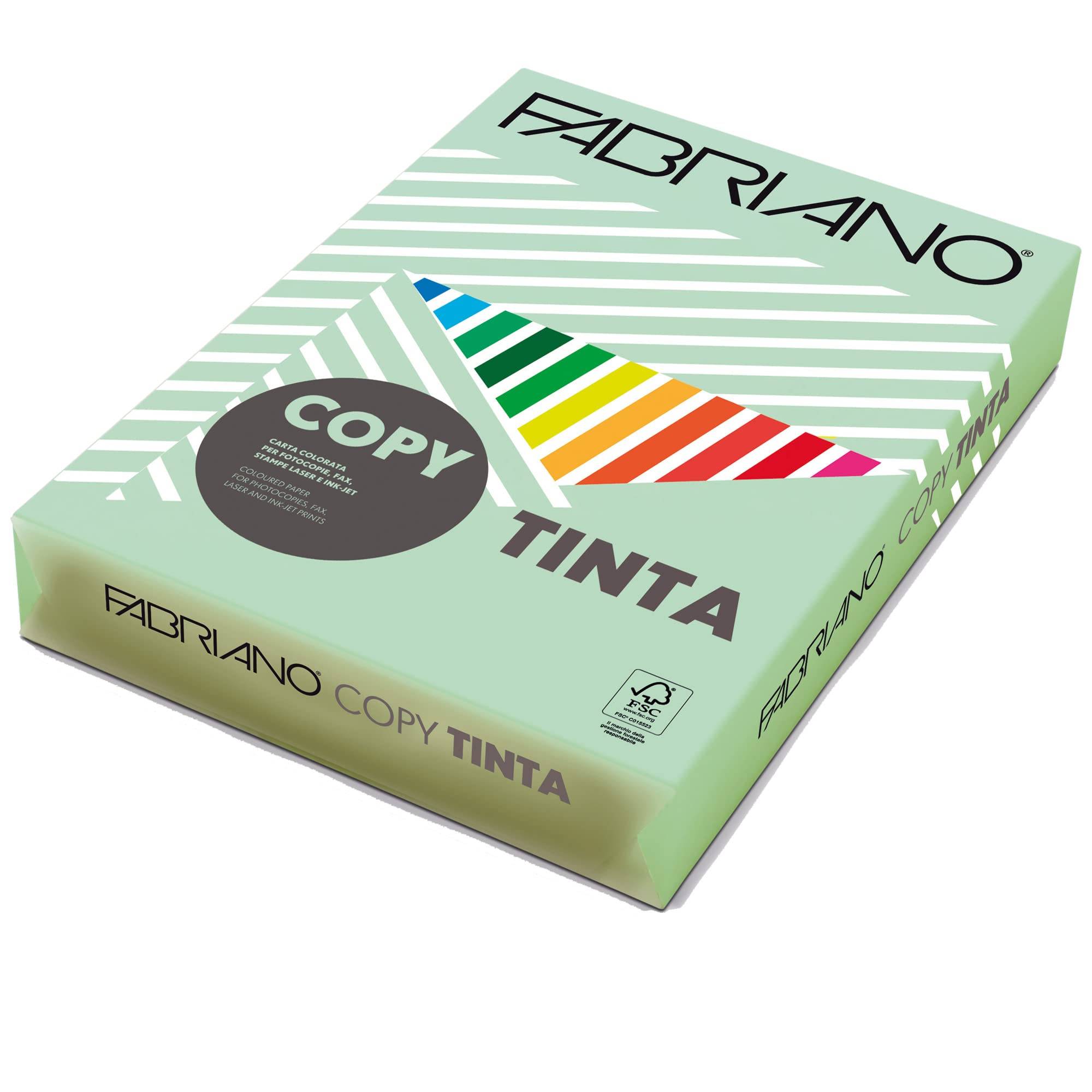 Carta Copy Tinta - A3 - 80 gr - colore tenue acquamarina - Fabriano - conf. 250 fogli-0