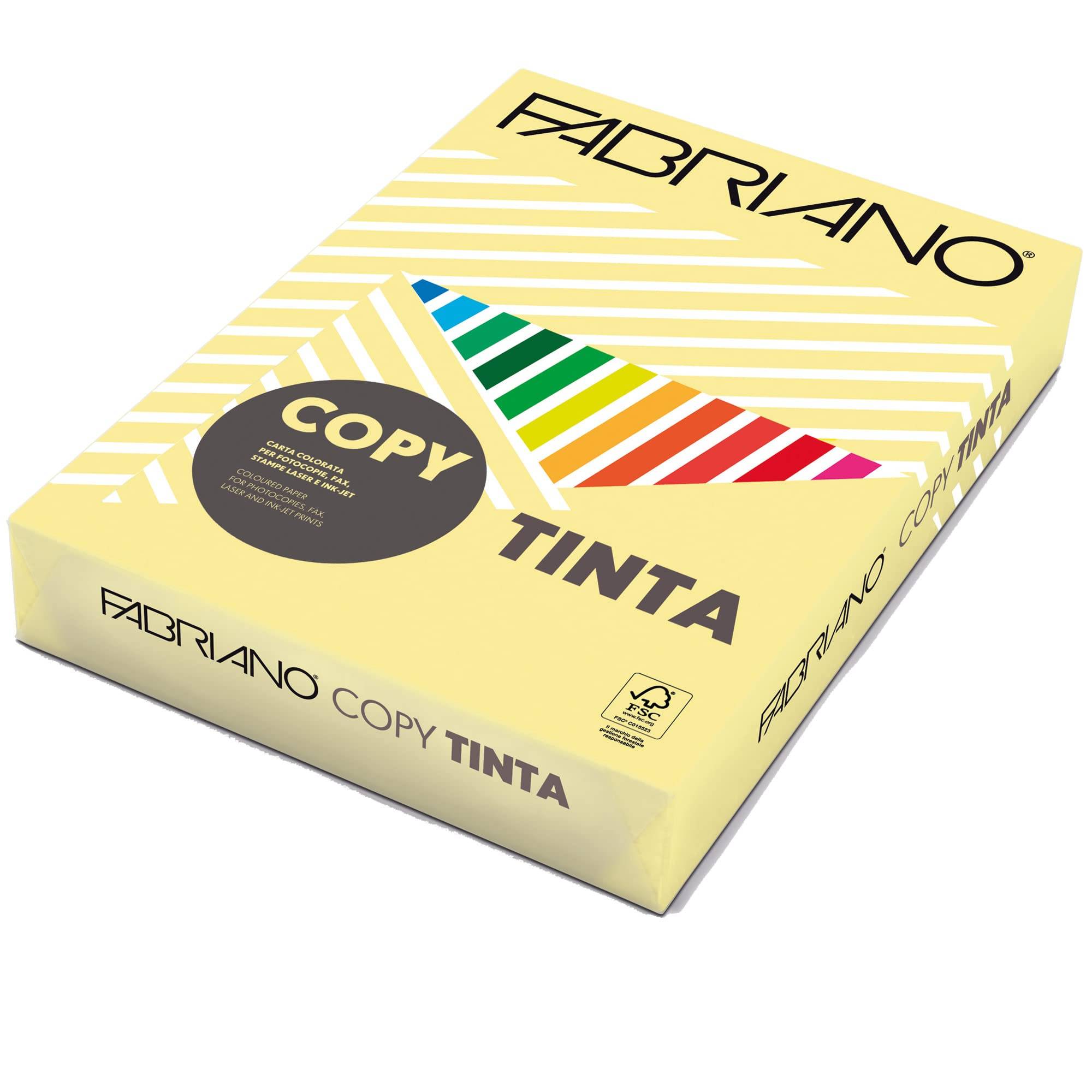 Carta Copy Tinta - A3 - 80 gr - colore tenue banana - Fabriano - conf. 250 fogli-0