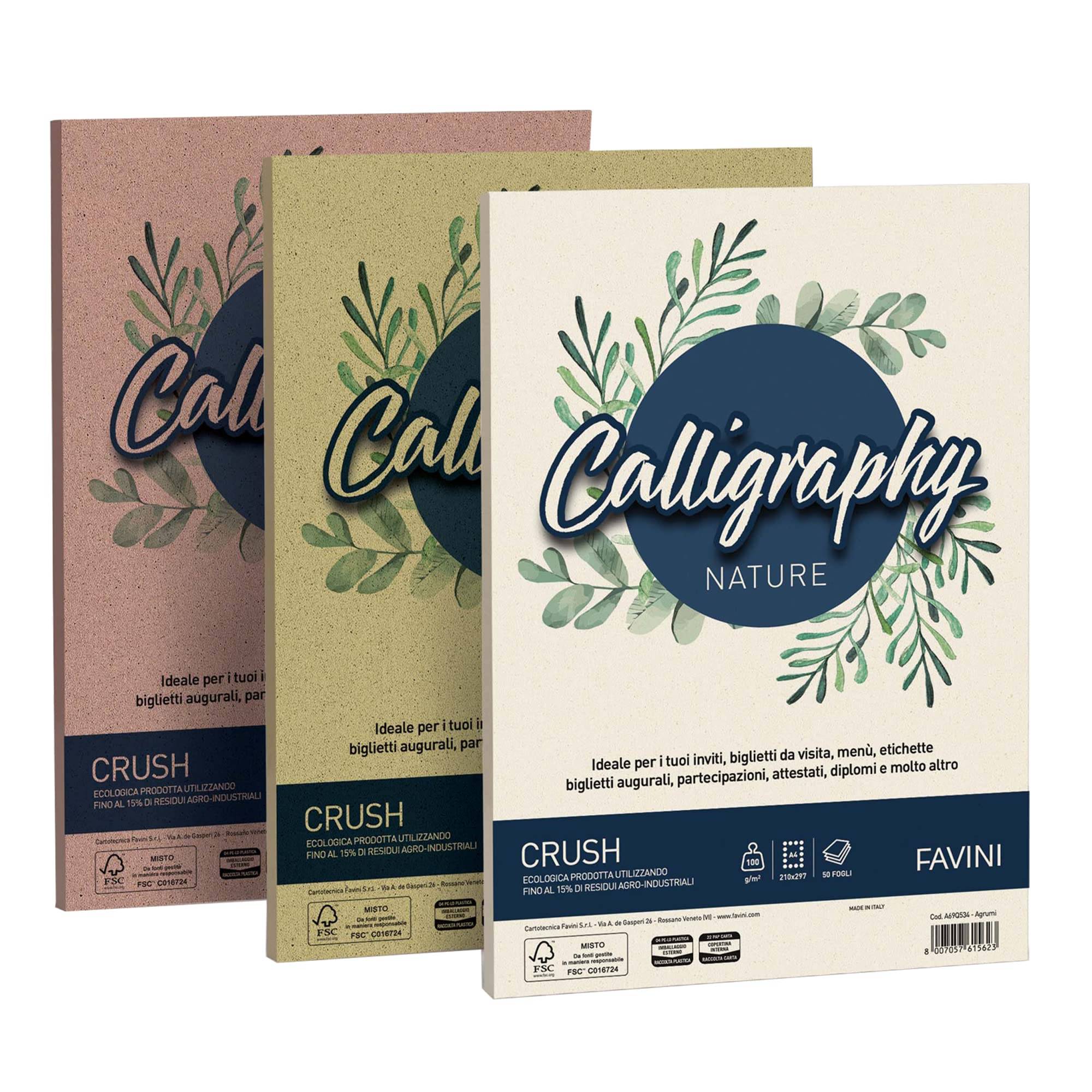 Carta Calligraphy Nature Crush - A4 - 120 gr - uva- Favini - conf. 50 fogli-0