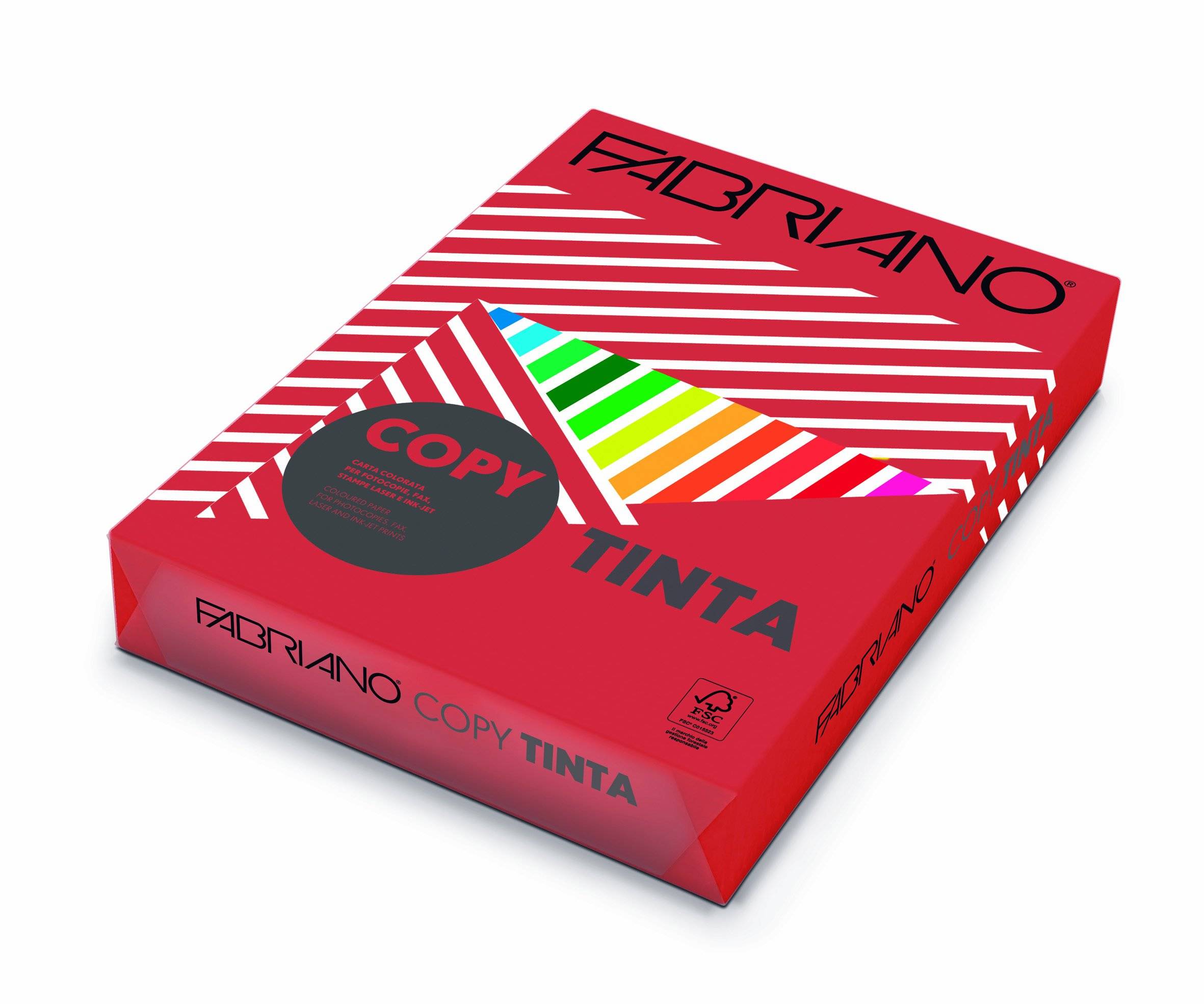 Carta Copy Tinta - A3 - 160 gr - colori forti rosso - Fabriano - conf. 125 fogli-0