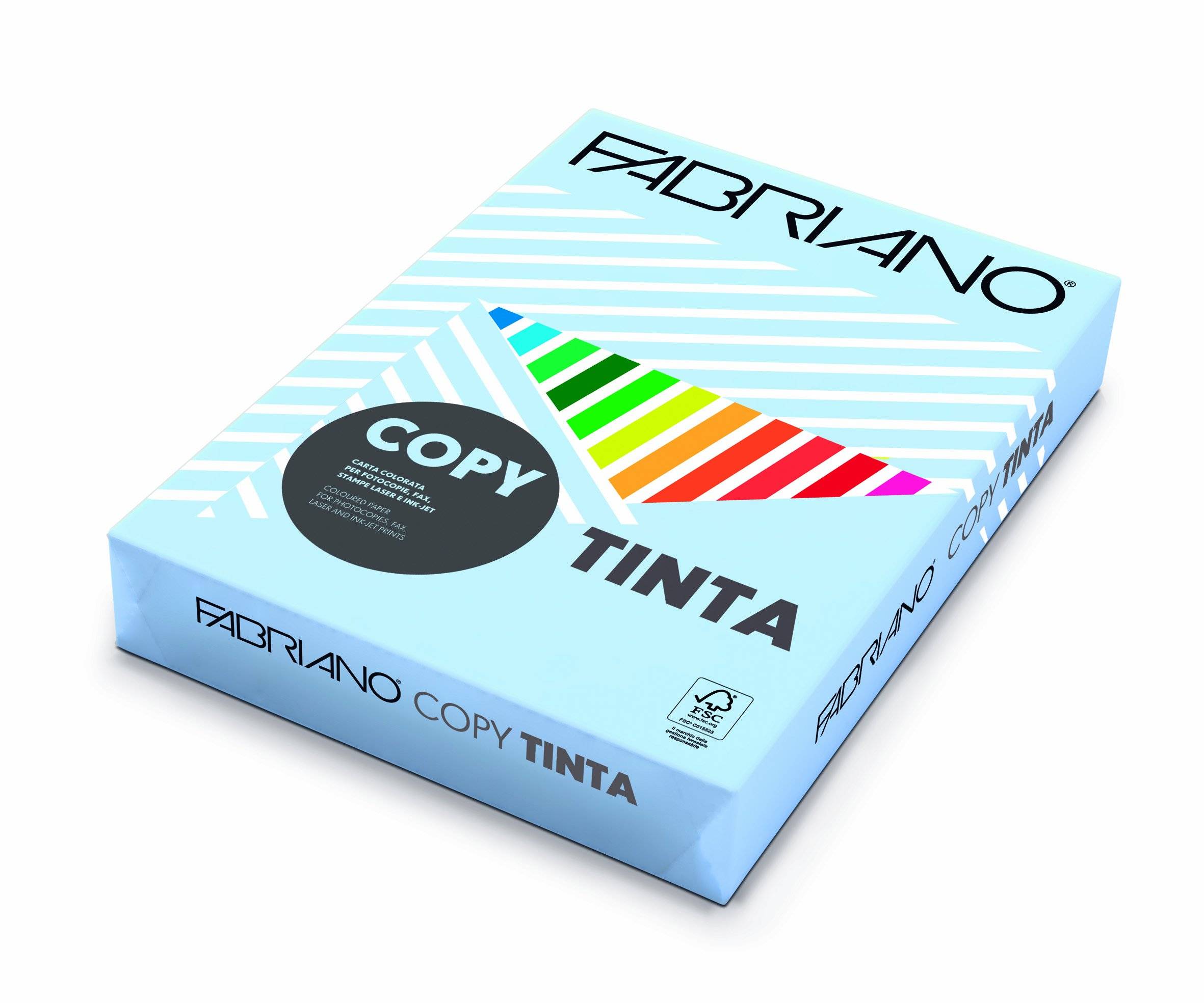 Carta Copy Tinta - A4 - 80 gr - colore tenue celeste - Fabriano - conf. 500 fogli-0