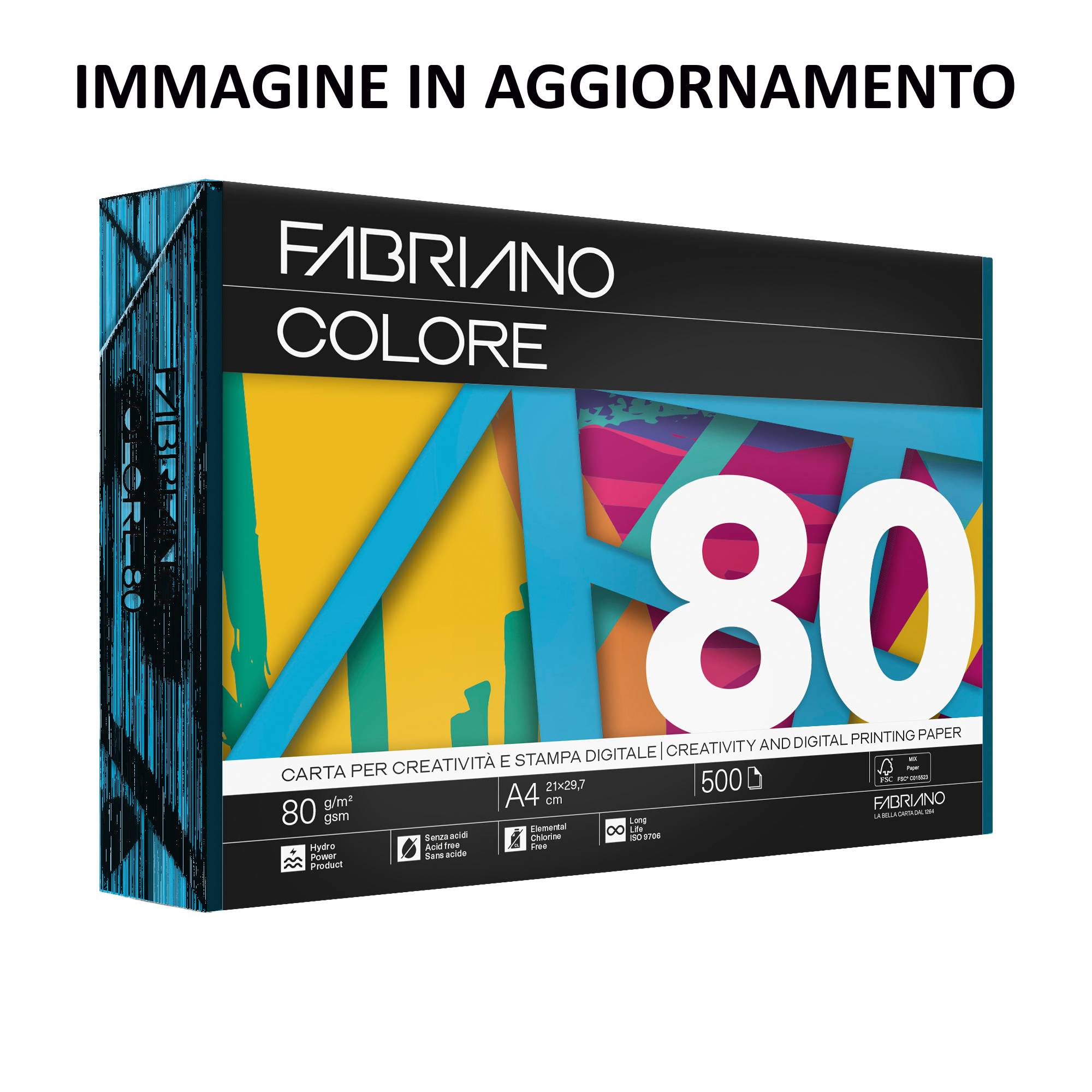 Carta Copy Tinta - A3 - 160 gr - colori tenui celeste - Fabriano - conf. 125 fogli-0