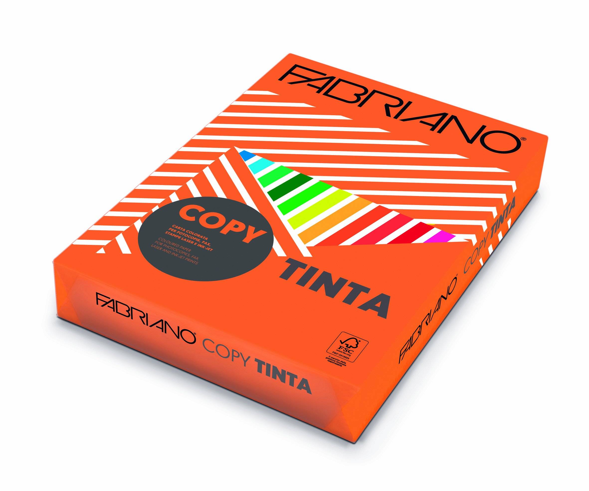 Carta Copy Tinta - A4 - 80 gr - colori forti aragosta - Fabriano - conf. 500 fogli-0