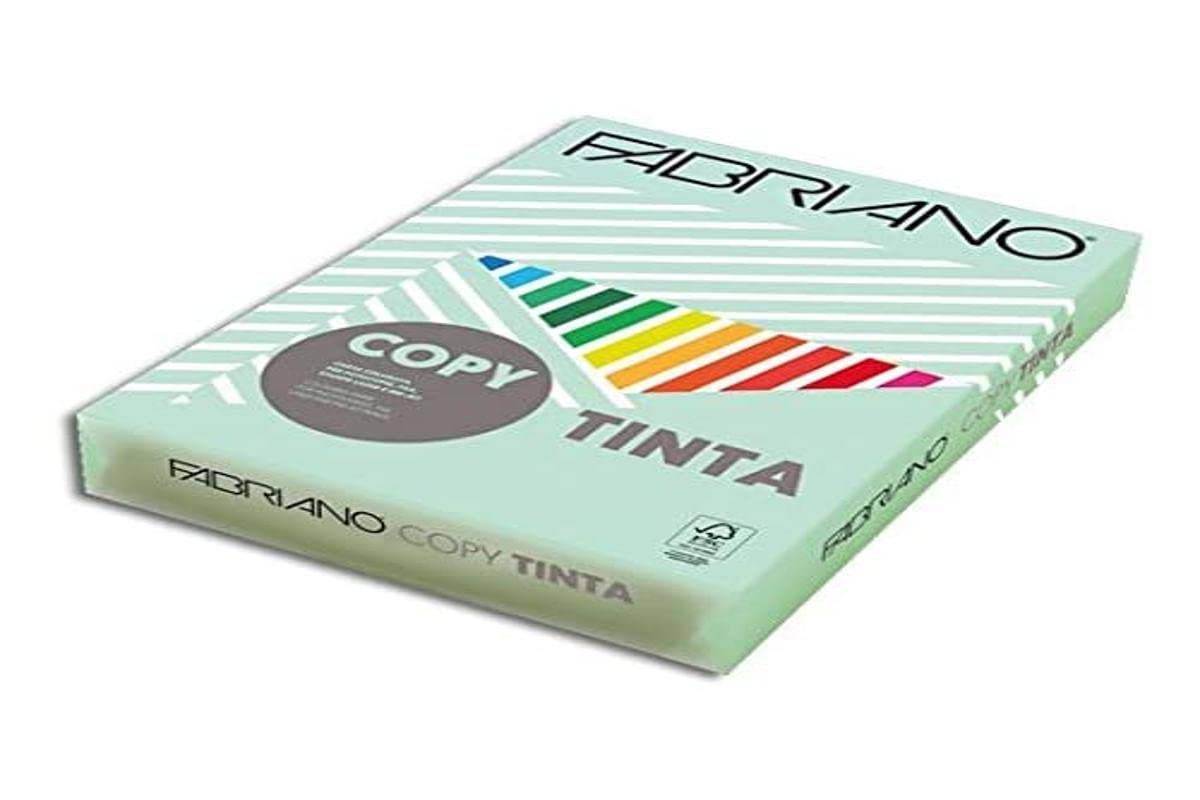 Carta Copy Tinta - A4 - 80 gr - colore tenue verde chiaro - Fabriano - conf. 500 fogli-0
