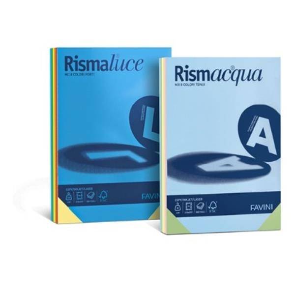 Carta fotocopie colorata Rismaluce 8 colori gr.200 A3 fg.125-0