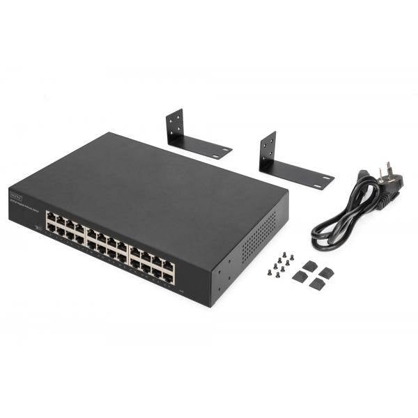 DIGITUS Switch 24-Port Gigabit, 19" unmanaged schwarz-1