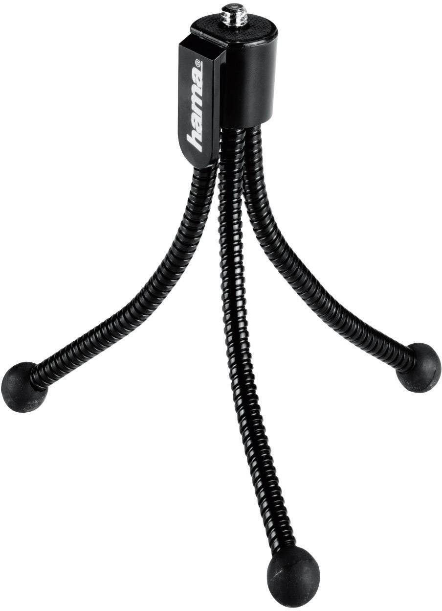 Hama Mini treppiedi Flexi, nero [12 cm - 58 g], testa fissa, gambe a sezione singola (Hama Ministativ Flexi M)-0