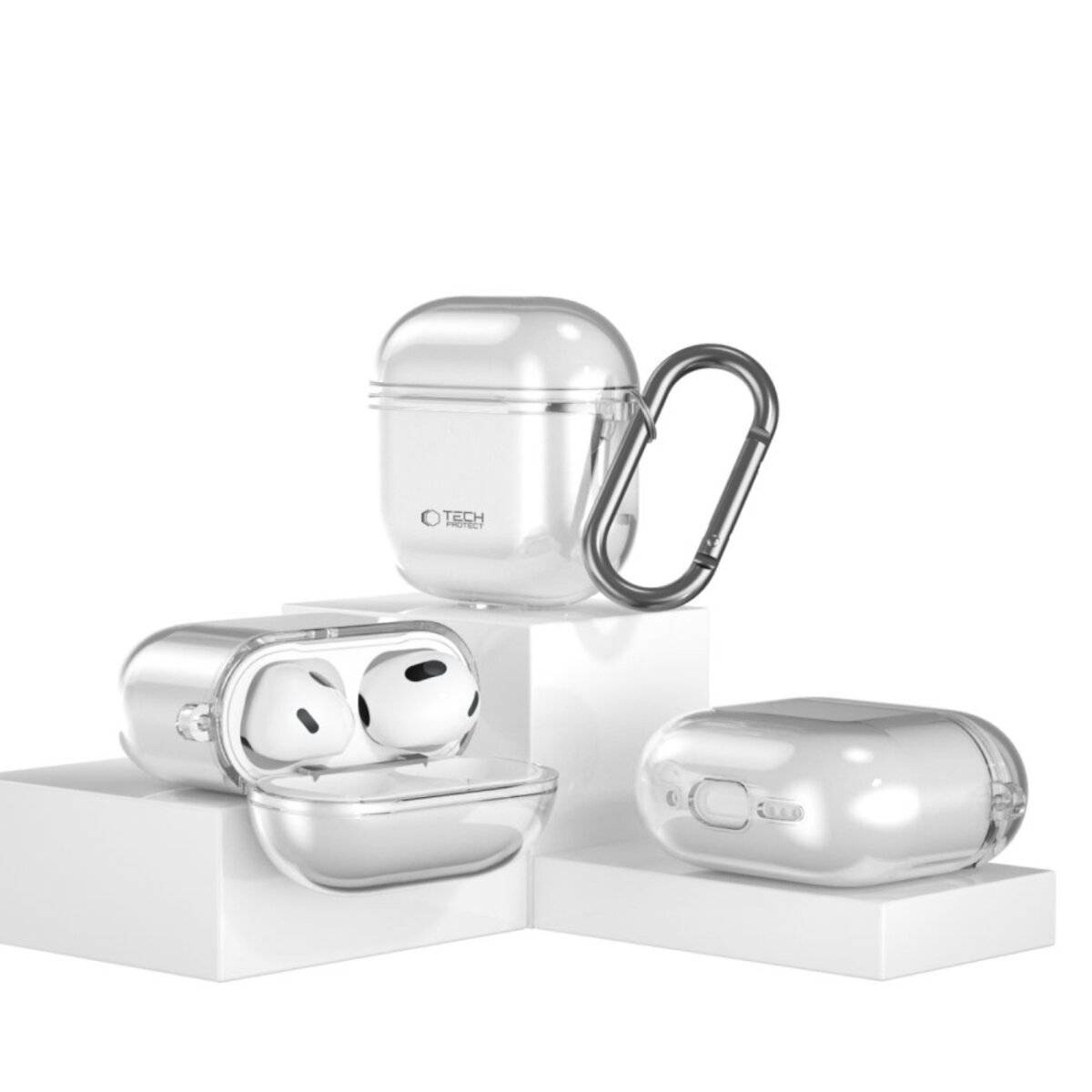 Custodia protettiva Tech-Protect FlexAir per Apple AirPods 4 trasparente-3