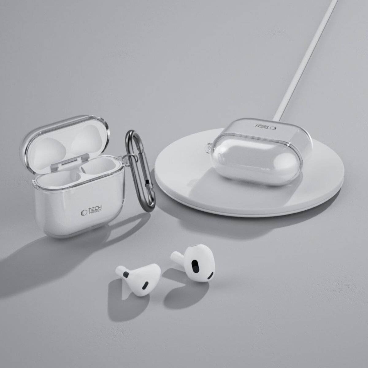 Custodia protettiva Tech-Protect FlexAir per Apple AirPods 4 trasparente-4