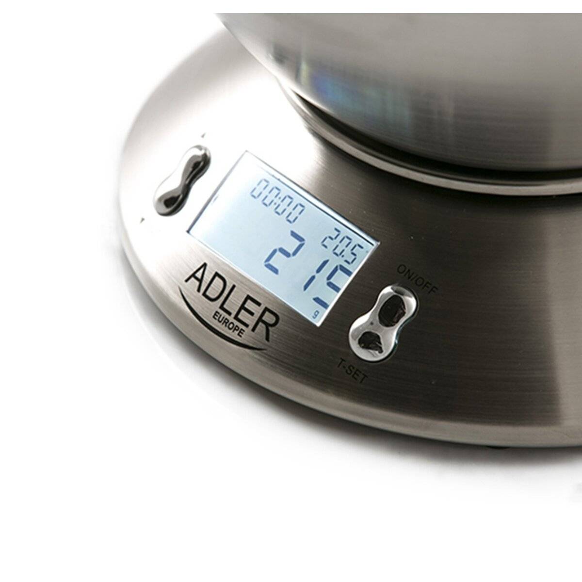 Bilancia da cucina digitale Adler AD 3134 in acciaio inossidabile con ciotola e display LCD-1