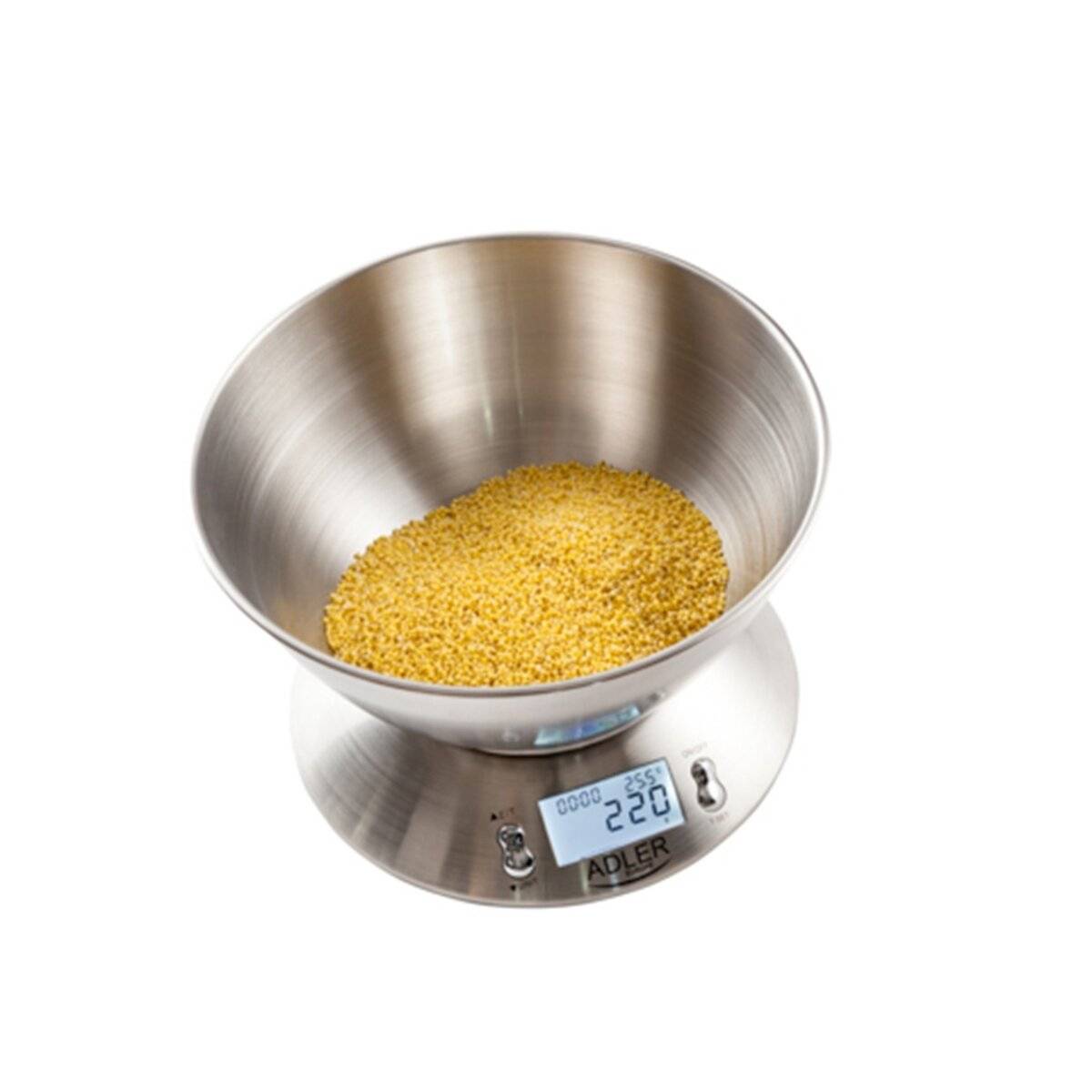 Bilancia da cucina digitale Adler AD 3134 in acciaio inossidabile con ciotola e display LCD-2