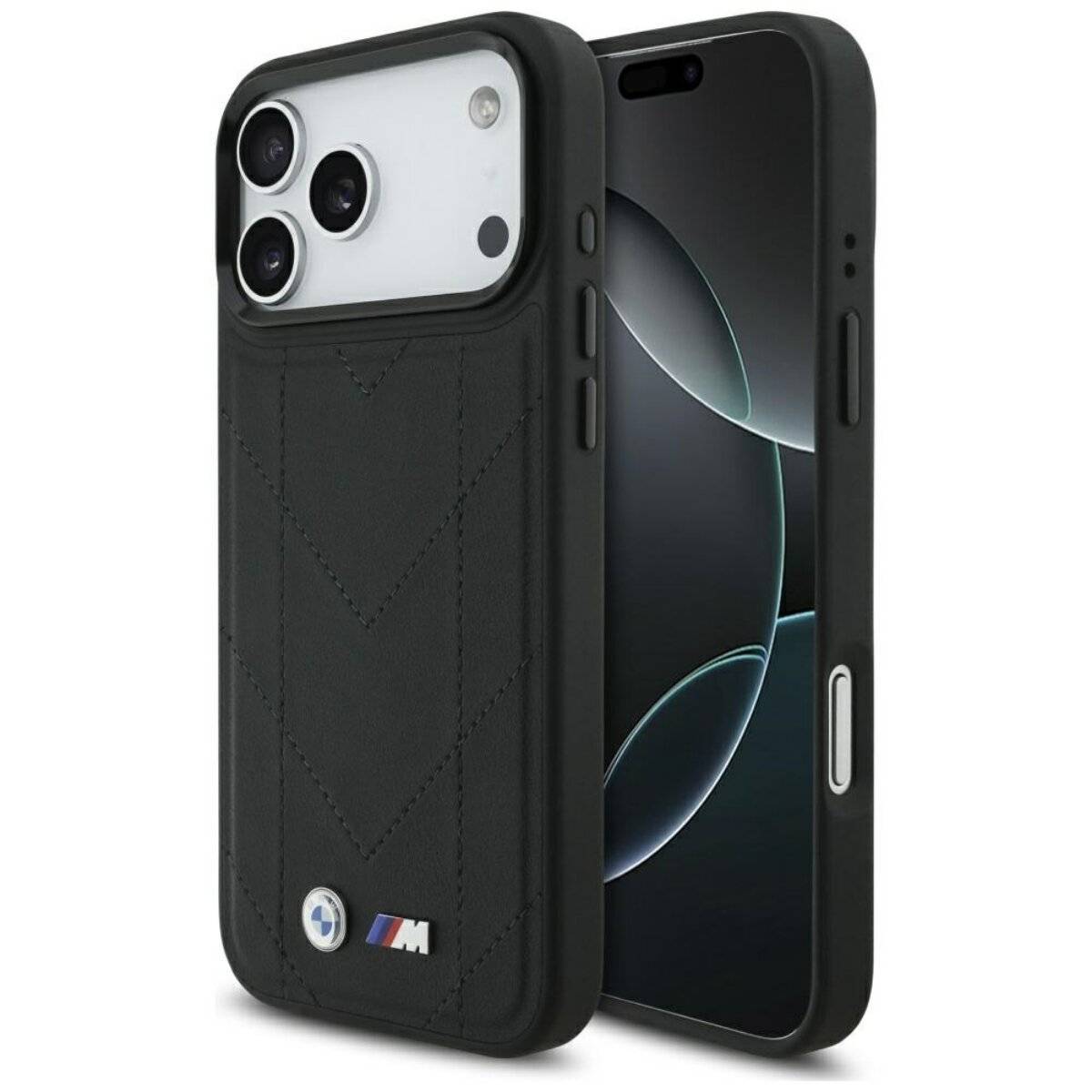 Custodia protettiva BMW M Quilted Design compatibile con iPhone 17 Pro Max – Aspetto in vera pelle-0