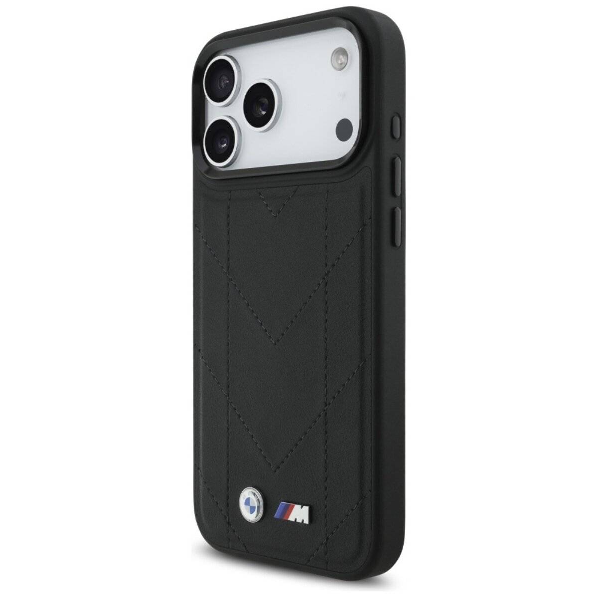 Custodia protettiva BMW M Quilted Design compatibile con iPhone 17 Pro Max – Aspetto in vera pelle-1
