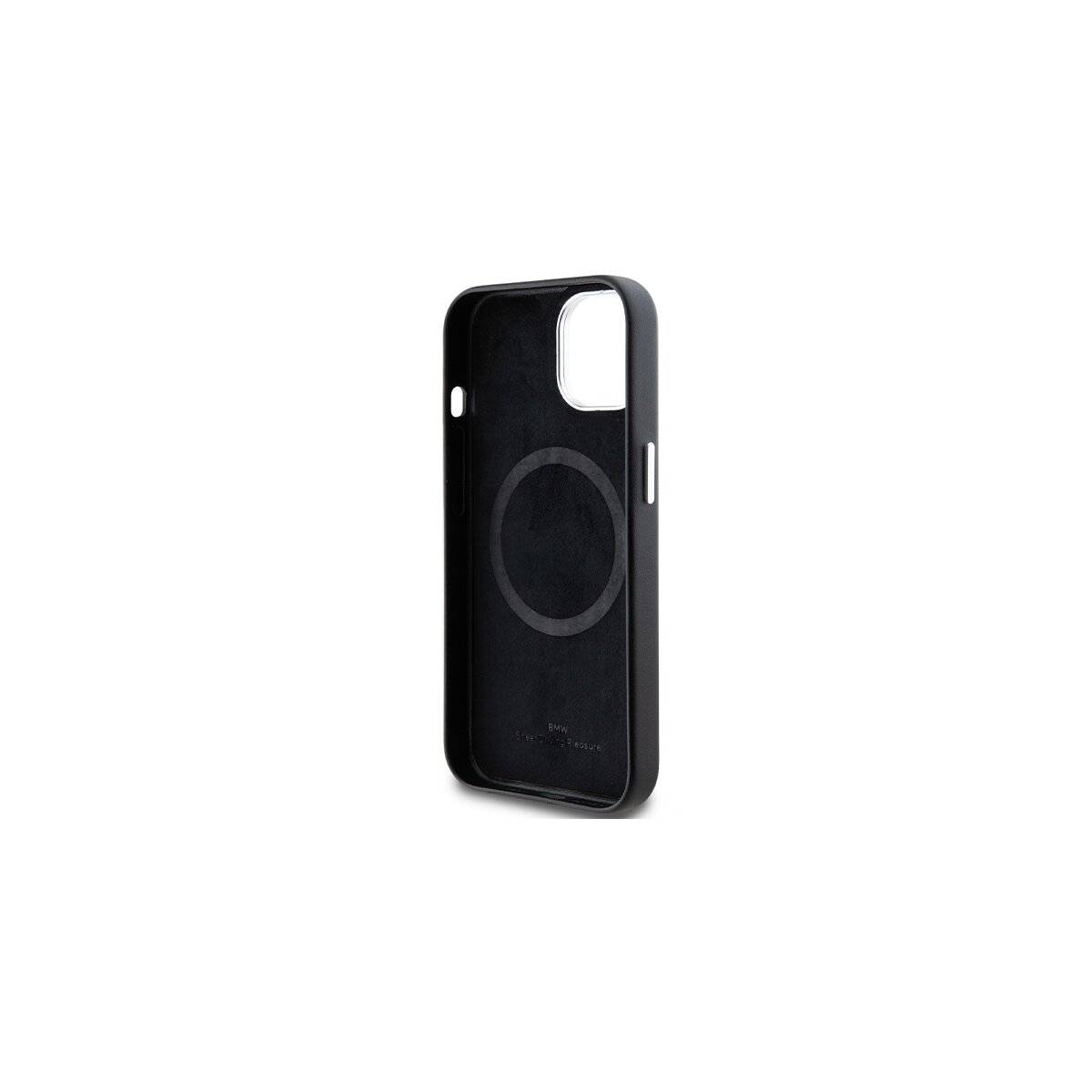 Custodia per telefono in metallo con logo BMW compatibile con iPhone 14 Plus – Nero-2