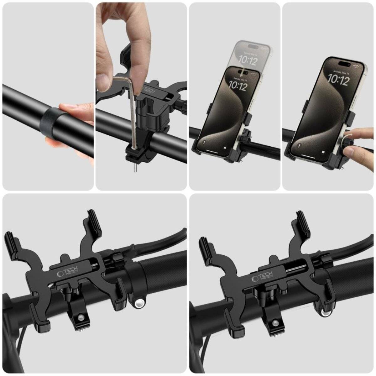 Supporto per telefono da bicicletta Tech-Protect V3 per manubrio – Nero-2