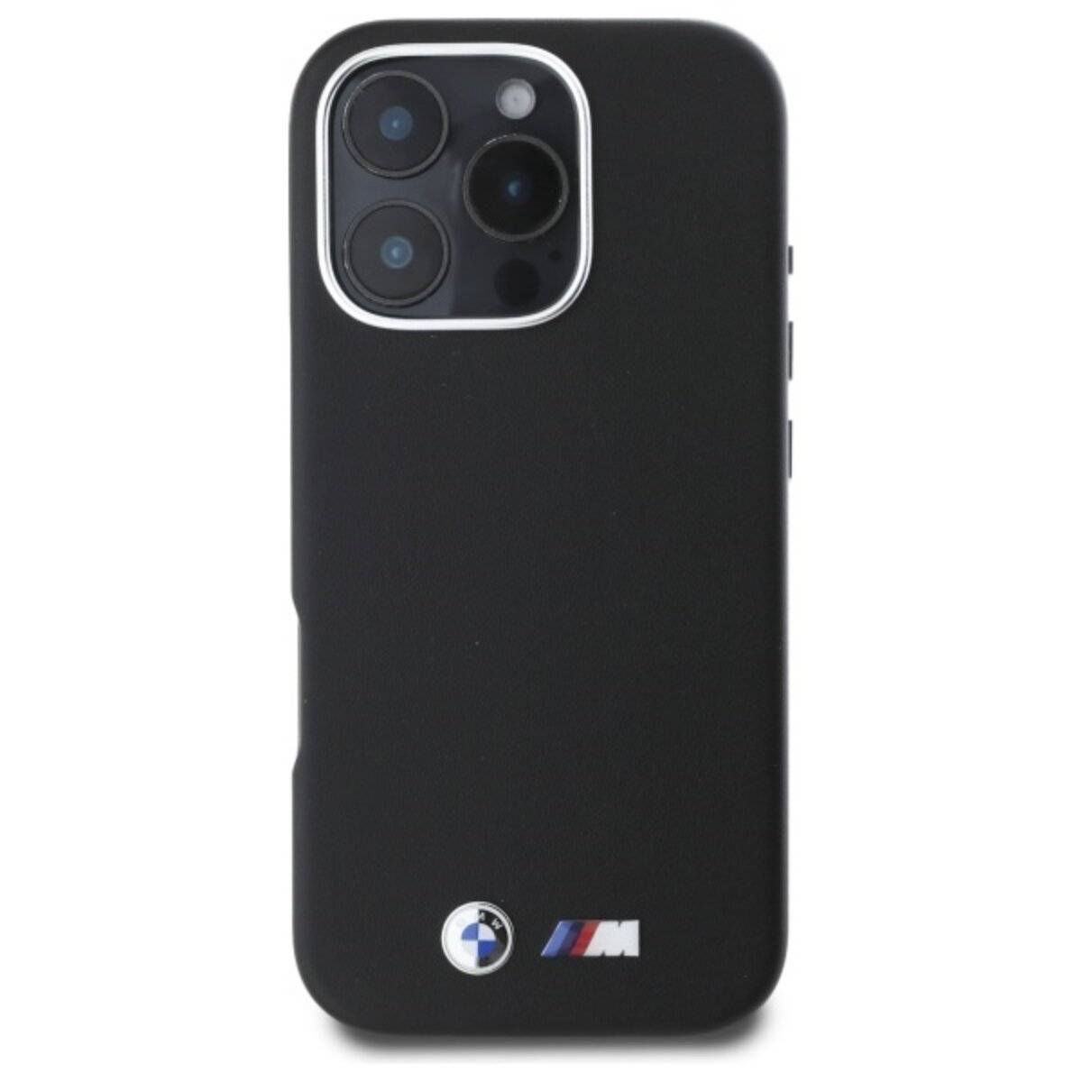 Custodia protettiva BMW M Premium Metal Edition compatibile con iPhone 16 Pro Max – Nero-1