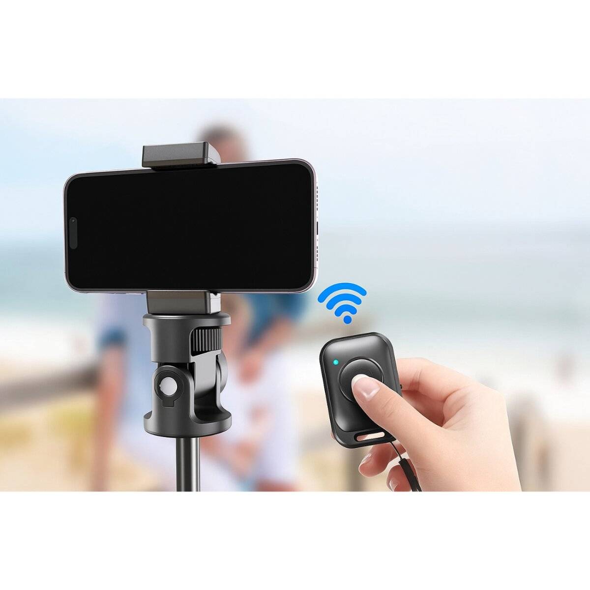Tech-Protect L03S Selfie Stick Bluetooth con telecomando, treppiede fino a 148 cm e testa a 180° – Bianco-1