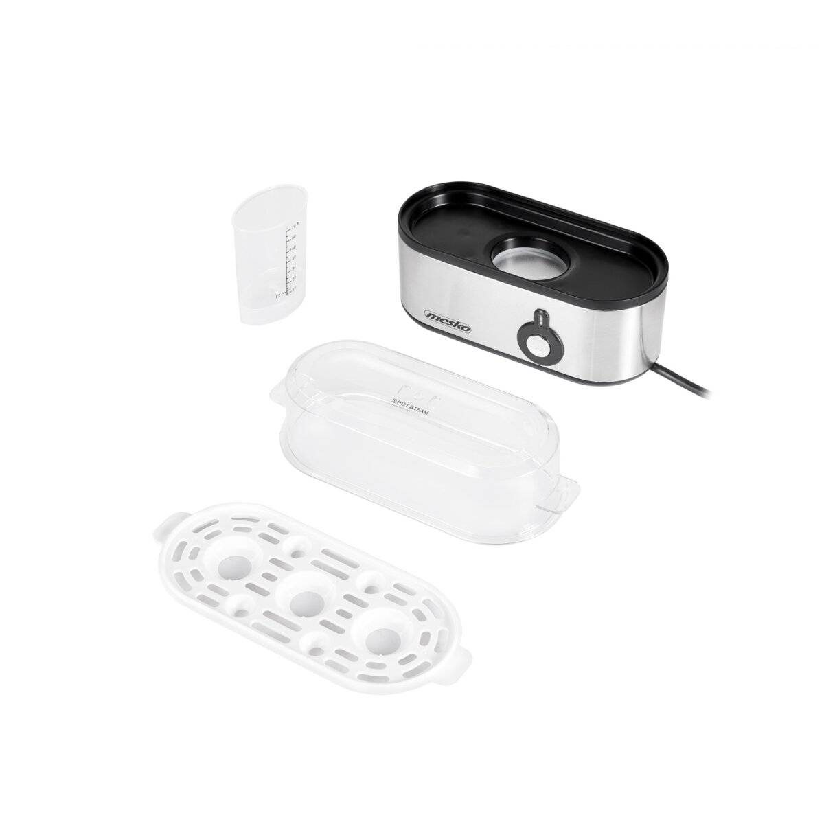 Cuociuova Mesko MS 4485 per 3 uova incl. misurino con ago - Argento-3
