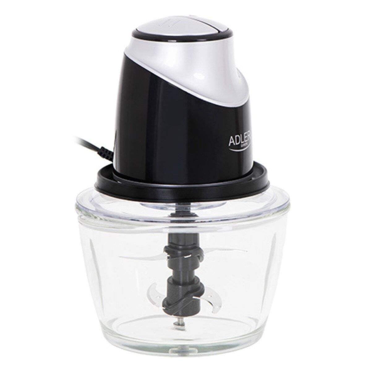 Robot da cucina Adler AD 4082 con ciotola in vetro da 1,2 l e lame in acciaio inossidabile, nero-1