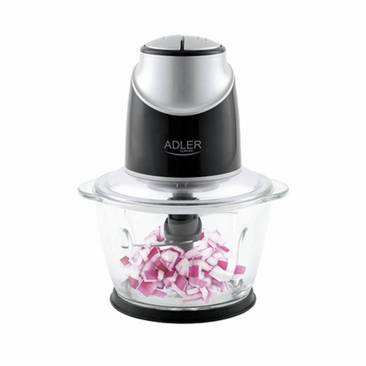 Robot da cucina Adler AD 4082 con ciotola in vetro da 1,2 l e lame in acciaio inossidabile, nero-2