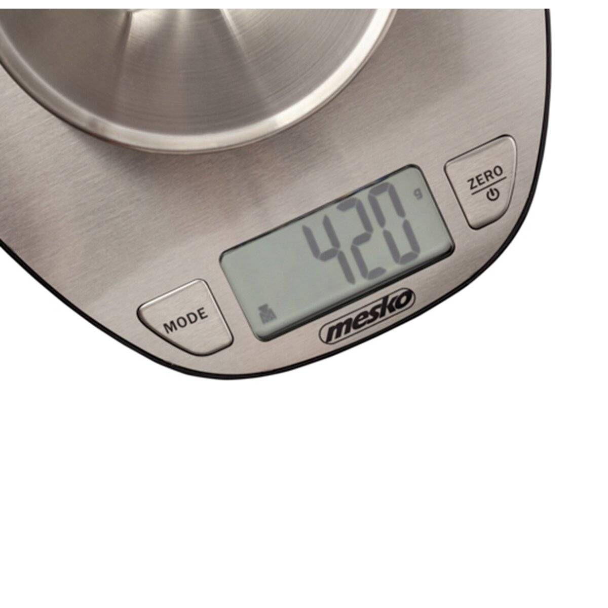 Bilancia da cucina digitale Mesko MS 3152 con ciotola in acciaio inox da 2 l, display LCD-3