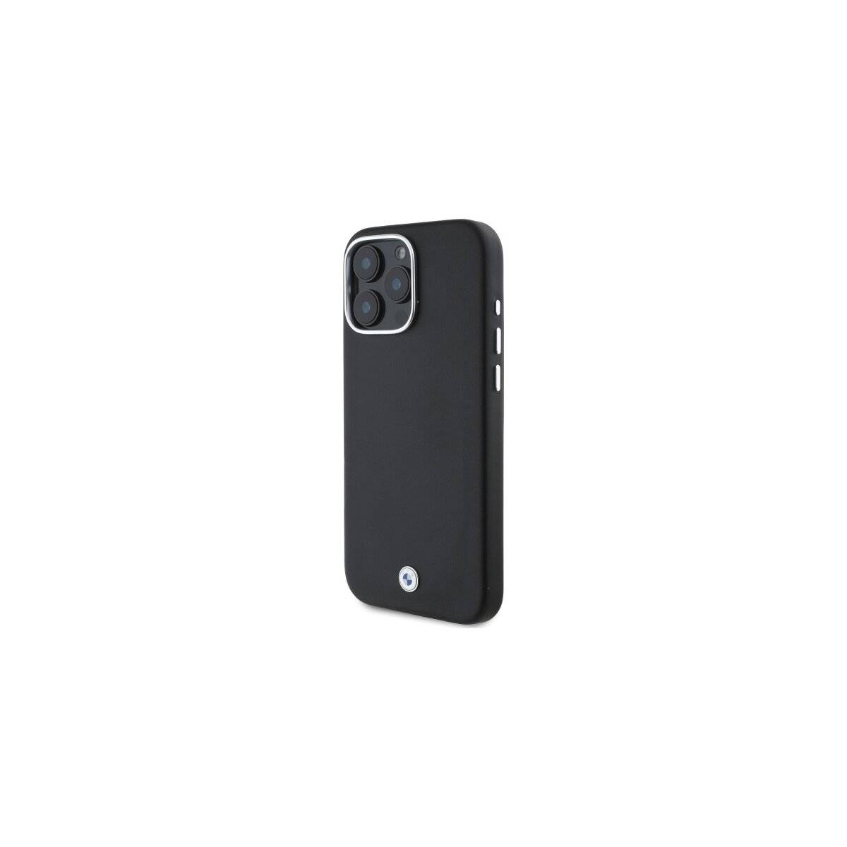Custodia per telefono in metallo completamente rivestita con scritta BMW compatibile con iPhone 16 Pro Max – Nero-1