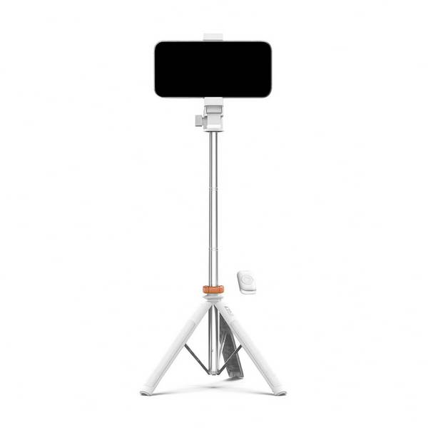 Tech-Protect L03S Selfie Stick Bluetooth con telecomando, treppiede fino a 148 cm e testa a 180° – Bianco