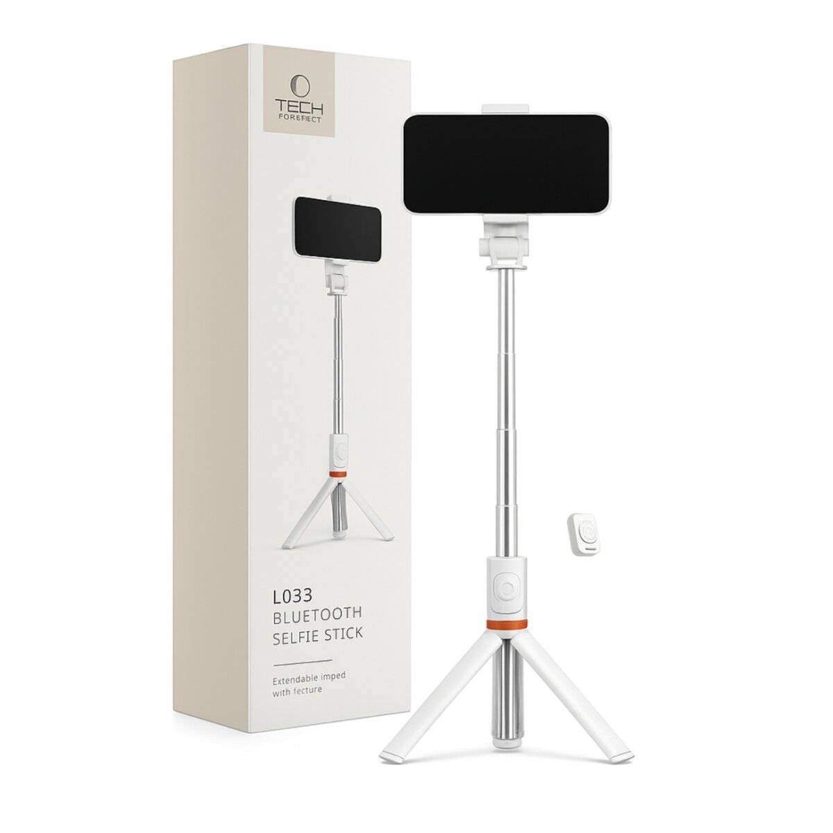 Tech-Protect L03S Selfie Stick Bluetooth con telecomando, treppiede fino a 148 cm e testa a 180° – Bianco-4