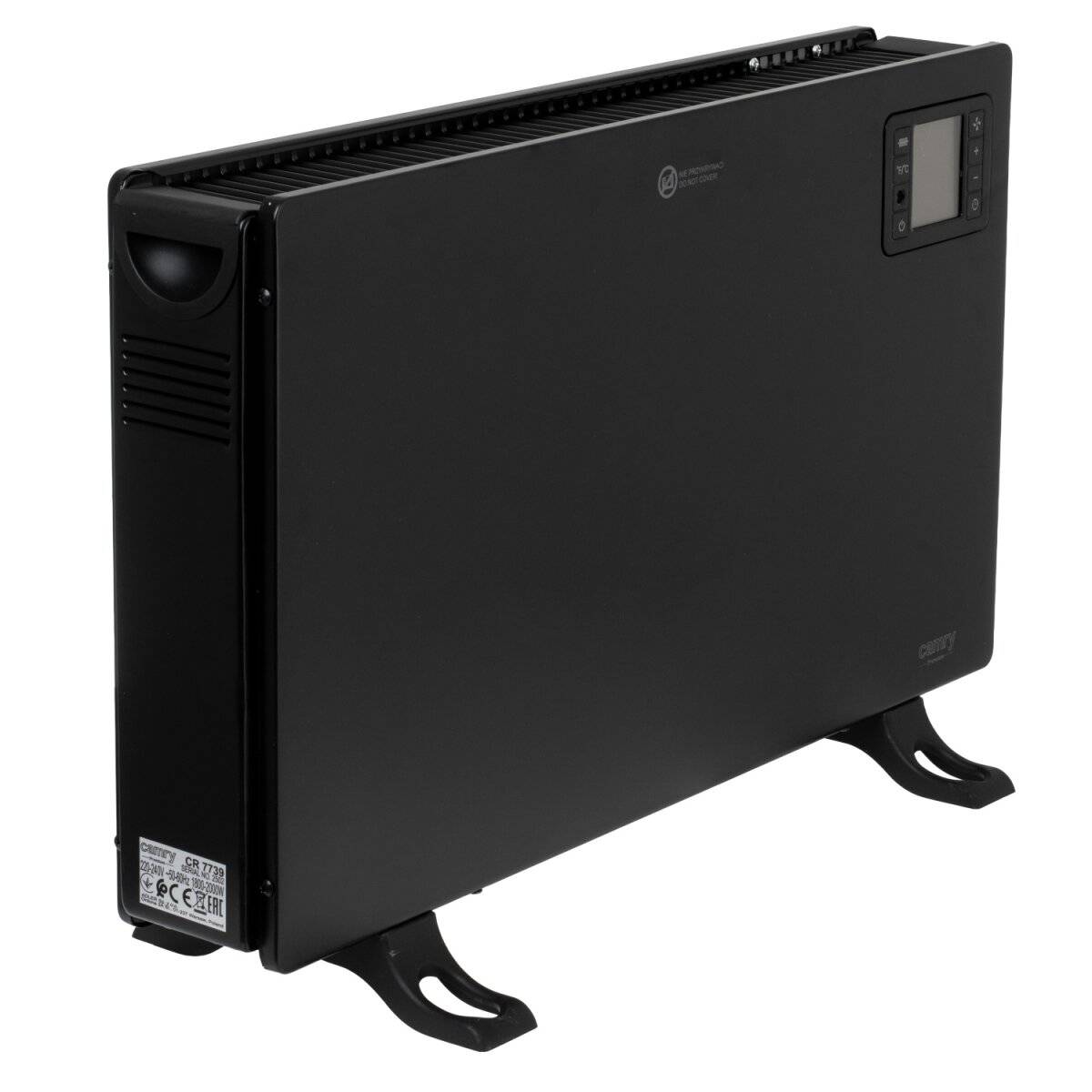 Termoconvettore elettrico Camry CR 7739 con telecomando - 2000 W con display LCD, nero-1
