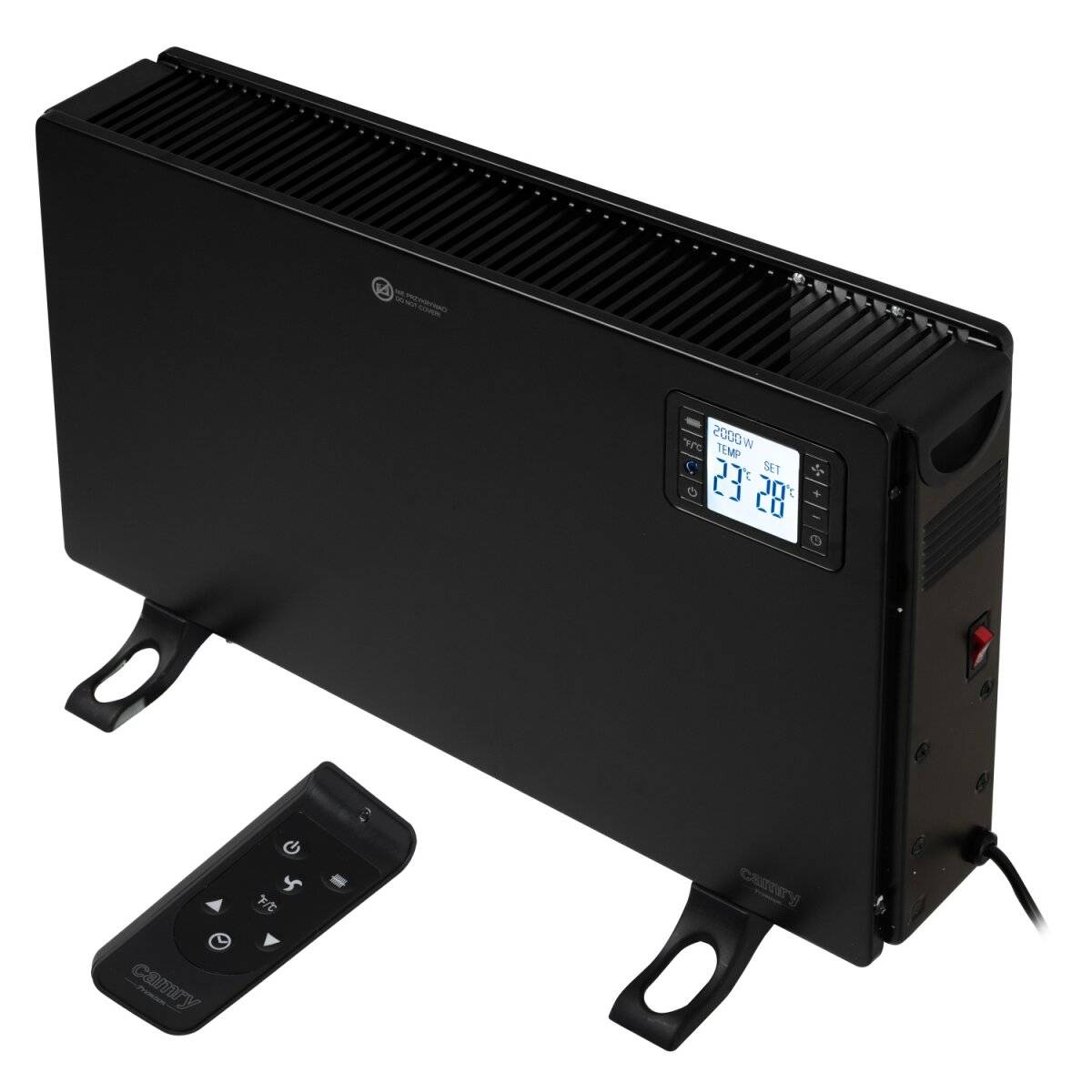 Termoconvettore elettrico Camry CR 7739 con telecomando - 2000 W con display LCD, nero-2