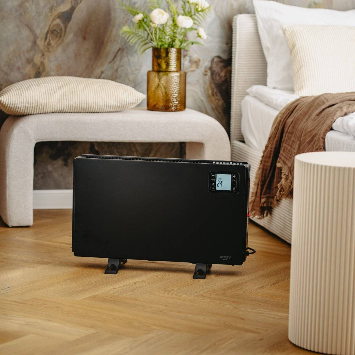 Termoconvettore elettrico Camry CR 7739 con telecomando - 2000 W con display LCD, nero-4
