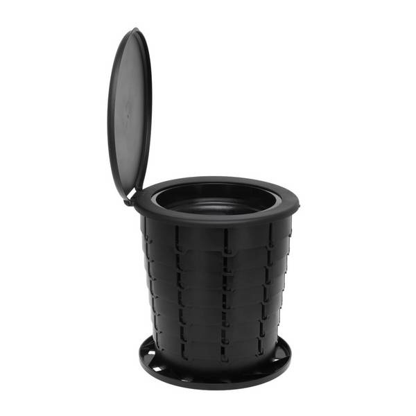 Toilette da campeggio Camry 3 in 1, sgabello da viaggio, cestino per rifiuti - Ideale per i viaggi - 21 L, Nero