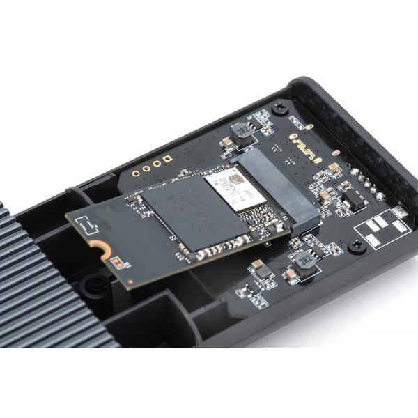 Custodia per disco rigido DIGITUS USB M.2, SSD, esterna, NVMe, 40 Gbps, USB 4.0, alluminio, senza attrezzi-1