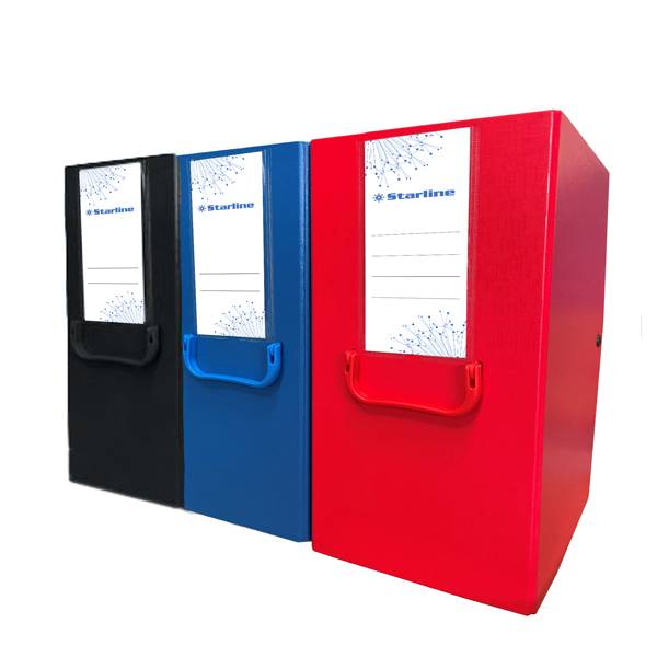 Scatola archivio con maniglia - dorso 20 cm - 25 x 35 cm - rosso - Starline-0