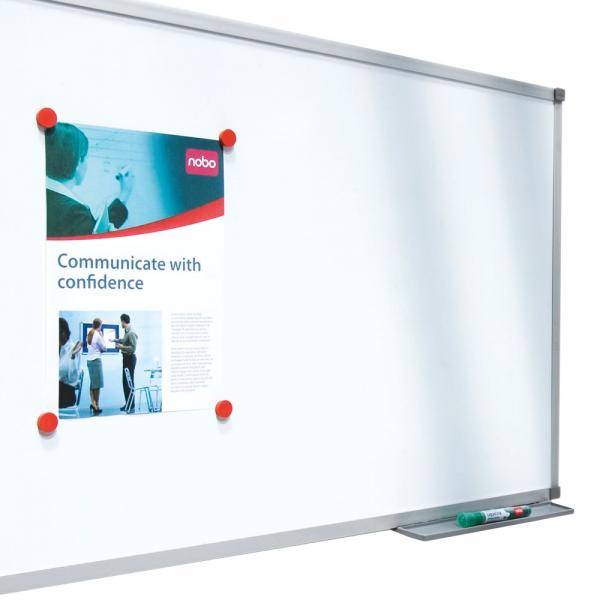 Nobo Lavagna bianca magnetica in acciaio Basic 1500x1000 con bordo basico (Nobo 1905212 Essencec Steel Magnetic Whiteboa-1